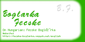 boglarka fecske business card